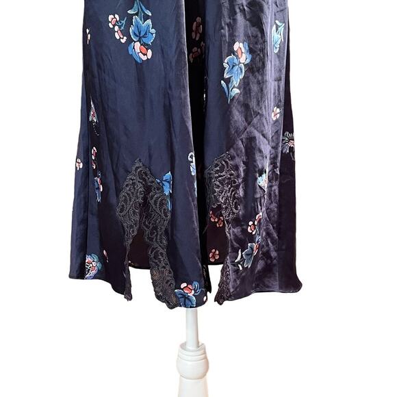 NATORI Dark Blue Papillon Chemise Floral Butterfly Lace Sleepwear‎ XL (F-239) - Picture 8 of 10